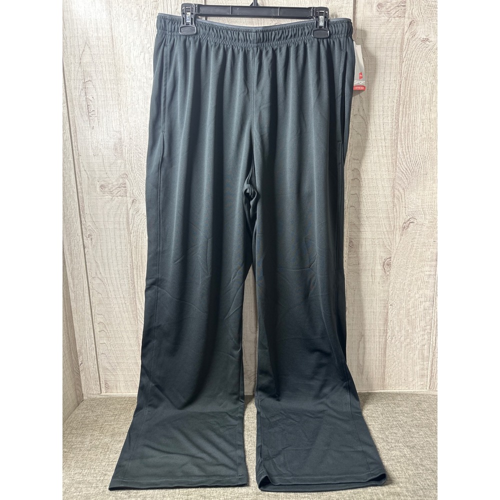 Hanes Sport Mens Black Active Gear Performance Pants Large NWT